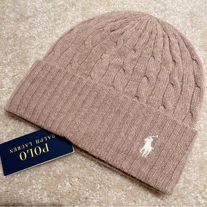 NWT Polo Ralph Lauren Cable-Knit Wool-Cashmere Beanie